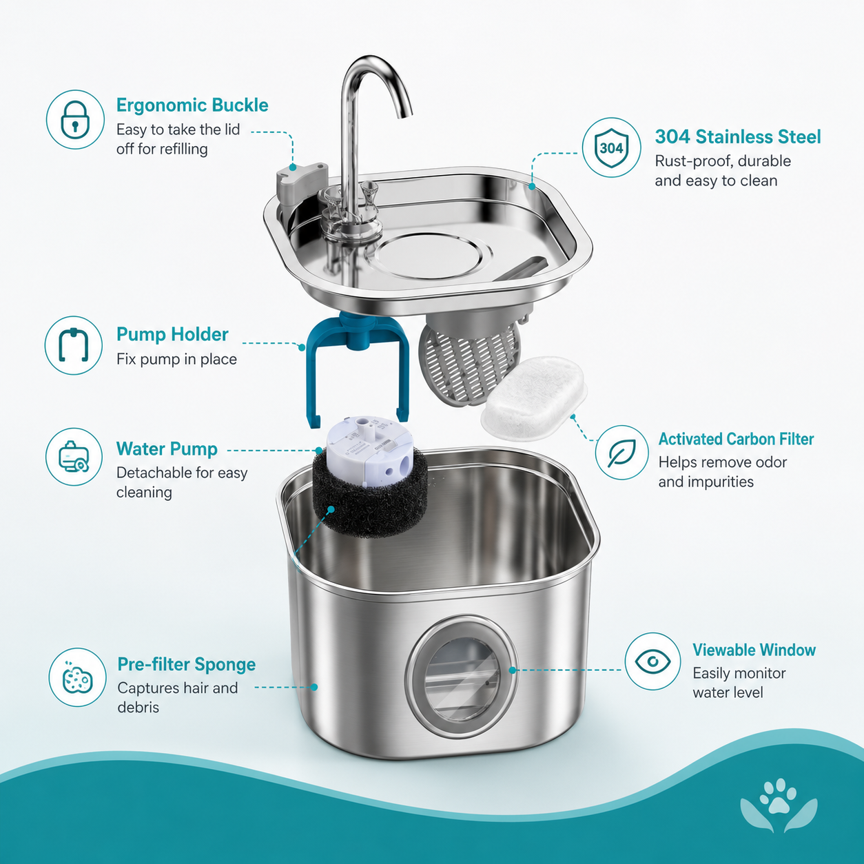 AquaFlow Pro™ Cat Fountain